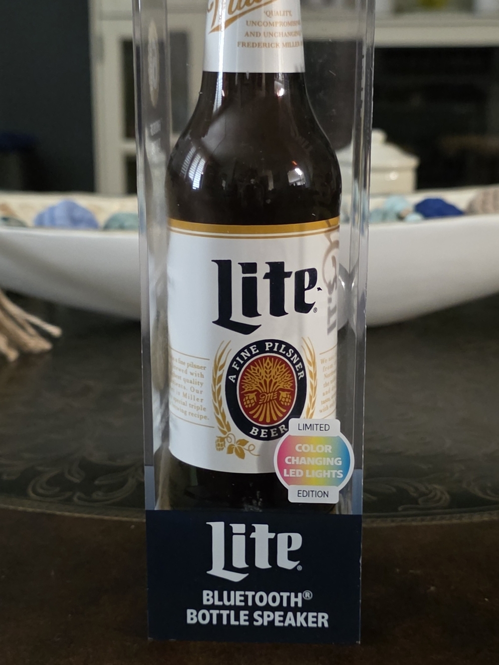 Lite Bluetooth Bottle Speaker - White & Brown Beer Bottle Design